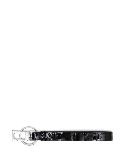 Yu Mei crocodile-embossed leather key chain Black 09421034804968