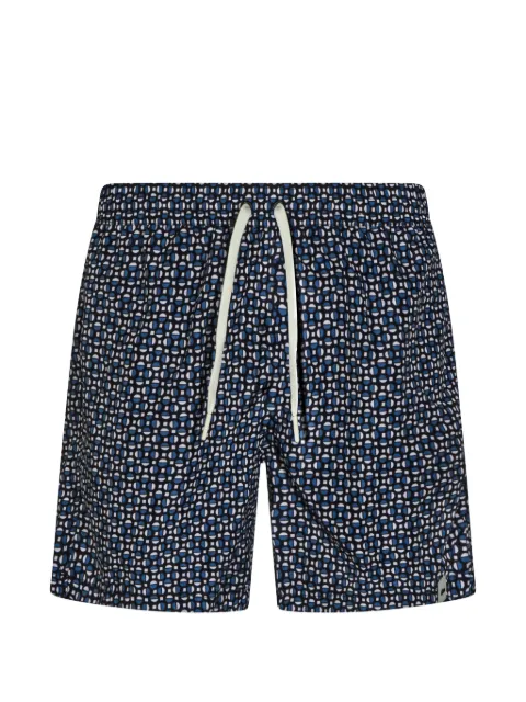 Altea geometric-print drawstring swim shorts Blue 265340601
