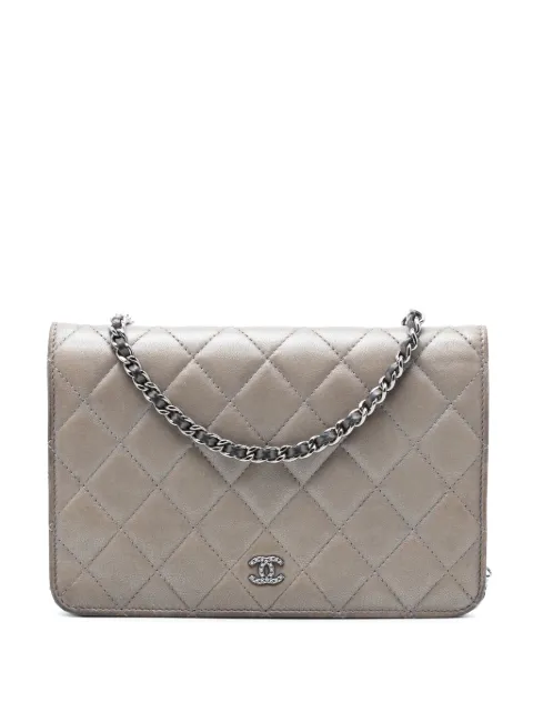 CHANEL Pre-Owned 2018-2019 CC Quilted Lambskin Full Flap Wallet on Chain crossbody bag Brown N0H8A5E4SIBT4UD9