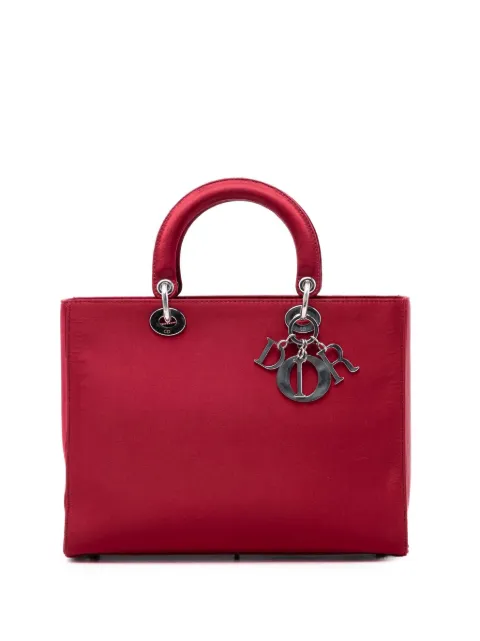 Christian Dior Pre-Owned 2007 Large Satin Lady Dior satchel Red 3HMPON2O431ZVAIX