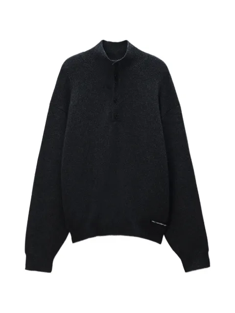 Alexander Wang knitted henley sweater Black 6KC1261054010