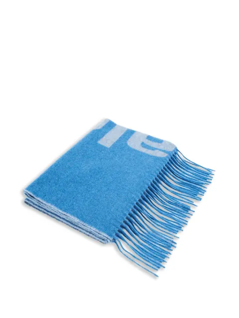 Alexander Wang logo fringed scarf Blue 1KC1269131459C