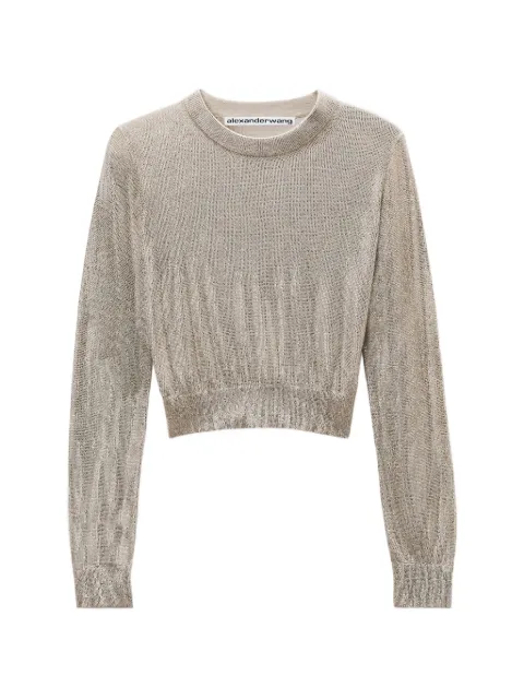 Alexander Wang crystal-embellished crop top Silver 1KC4251070255