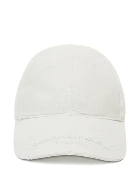 Alexander Wang unisex distressed logo baseball cap White UWC1259022