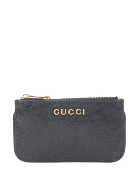 Gucci Pre-Owned 2016-2026 Leather Script coin pouch Black YRC96NDP0S0ISIHJ