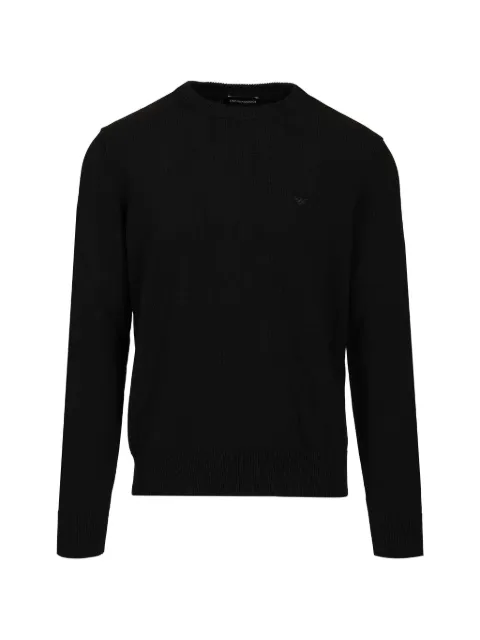 Emporio Armani embroidered-logo sweater Black EM005175