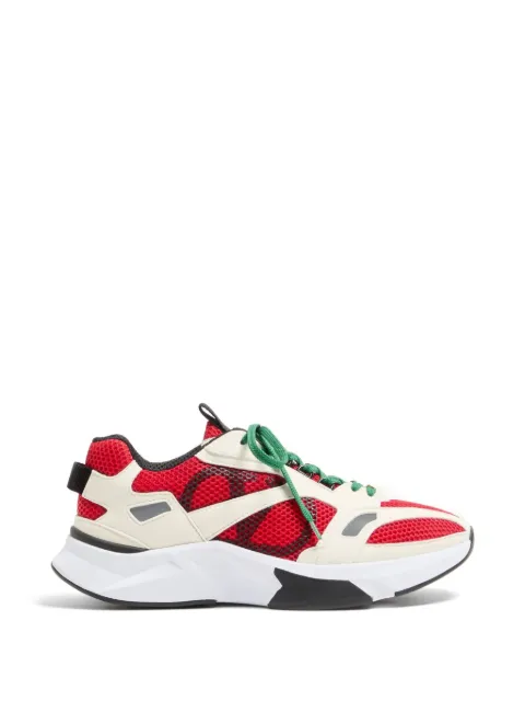 Valentino Garavani Demivee sneakers in mesh fabric with suede inserts Red YS0N88QAP