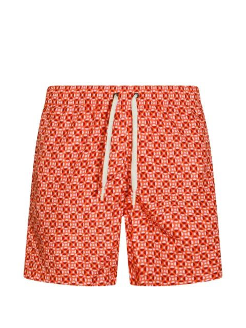 Altea geometric-print drawstring swim shorts Orange 265340666