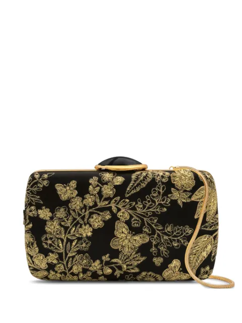 Oscar de la Renta butterfly embroidered o Minaudière clutch bag Black 26PH169EMBBLK