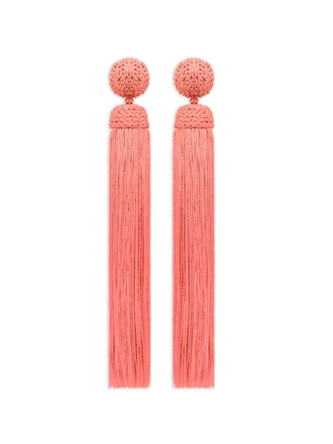 Oscar de la Renta silk rope tassel clip-on earrings Pink P26J189GUA