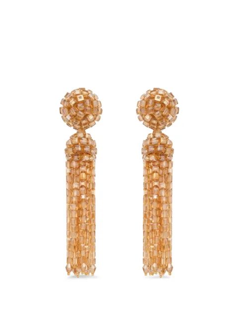 Oscar de la Renta beaded tassel clip-on earrings Gold P26J196GOL