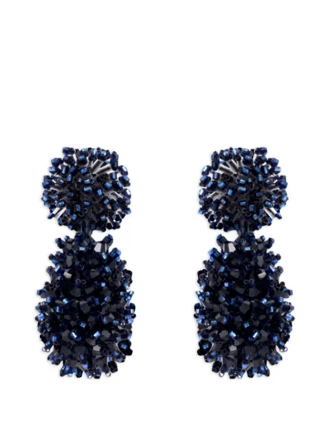 Oscar de la Renta beaded cluster drop earrings Blue P26J192NAV