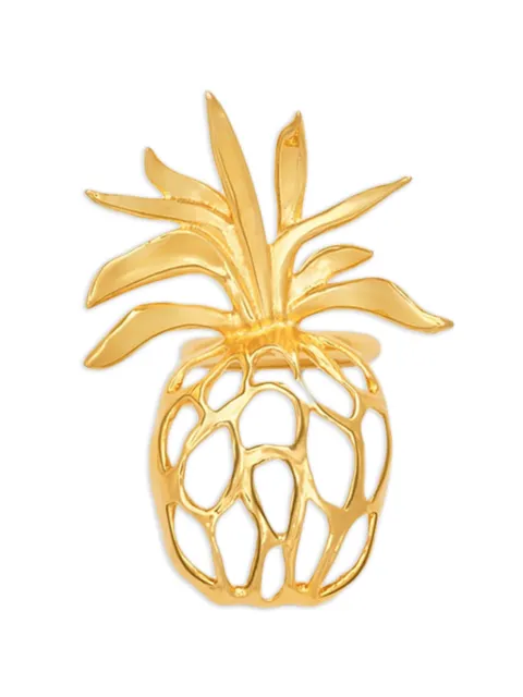 Oscar de la Renta openwork pineapple ring Gold P26J618GOL