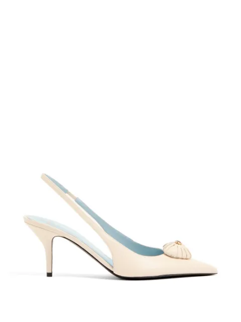Valentino Garavani Coeur Royal slingback pumps in kidskin 75mm Neutrals WS0QD6DMD