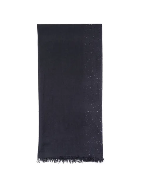 Faliero Sarti Kundy sequin-embellished frayed scarf Blue E260462
