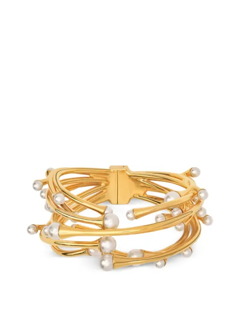 Oscar de la Renta pearl nest cuff bracelet Gold P26J703PRL