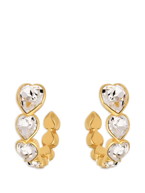 Oscar de la Renta crystal heart hoop earrings Gold P26J921CRT