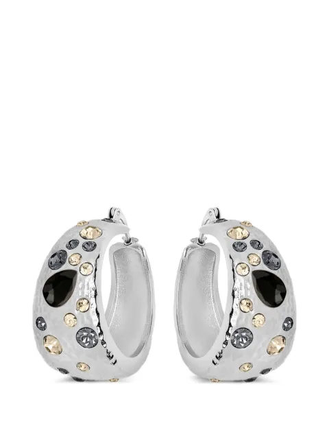 Oscar de la Renta mixed crystal hoop earrings Silver P26J9272BLD