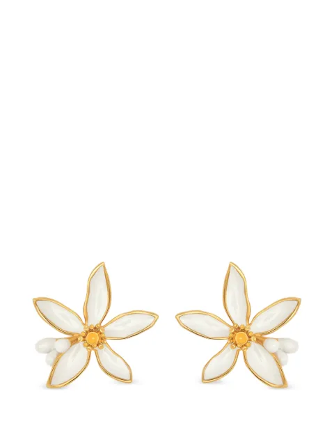 Oscar de la Renta orange blossom earrings Gold P26J961WHT