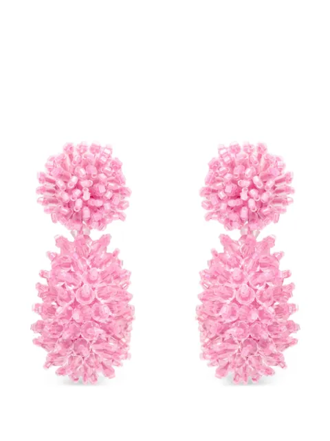 Oscar de la Renta beaded cluster drop earrings Pink P26J192ROS