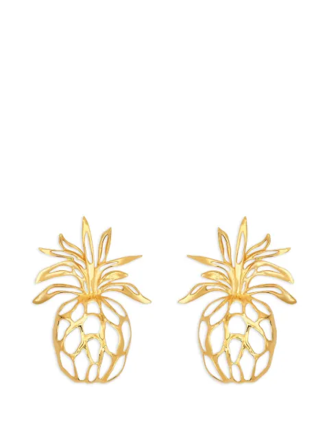 Oscar de la Renta openwork pineapple clip-on earrings Gold P26J955GOL