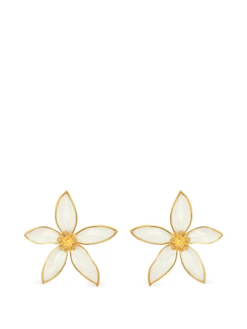 Oscar de la Renta orange blossom clip-on earrings Gold P26J960WHT