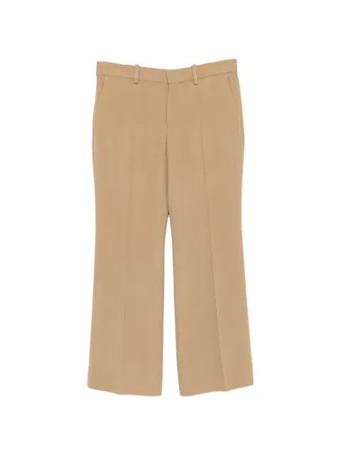 TOTEME Kick pressed-crease flared trousers Neutrals 262WRB0367FB0336072