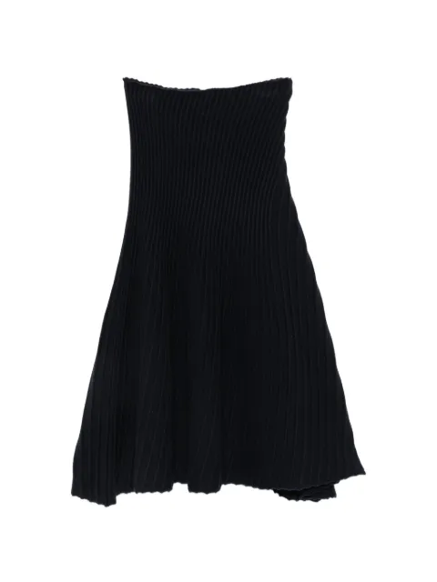 Alaïa ribbed-knit flared midi skirt Blue AA9J2481K163C