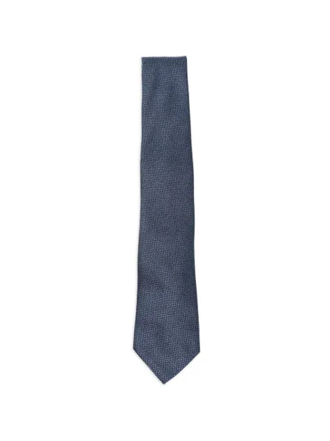 Canali micro-patterned silk tie Blue 18HJ045164