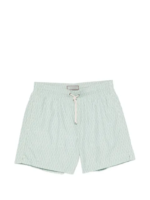 Canali geometric-print drawstring swim shorts Green 93024UA0010100