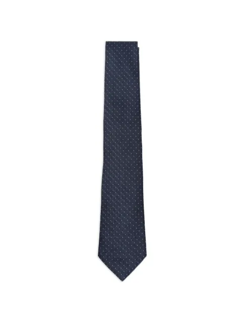 Canali polka-dot basket-weave tie Blue 18HJ045315