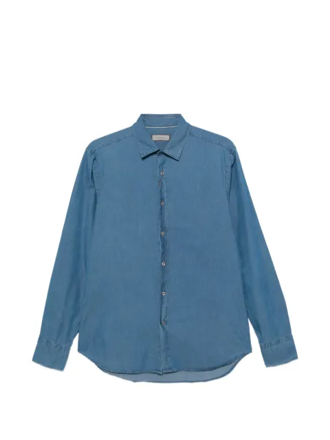 Canali stone-wash denim shirt Blue CSL7077GJ03741