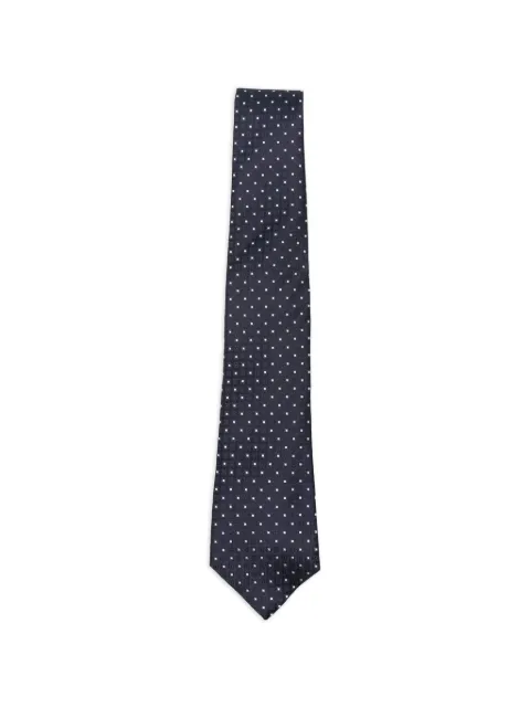Canali geometric-pattern silk tie Blue 18HJ04523