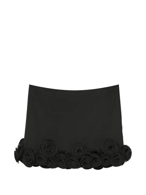La Reveche Ivette floral-appliqué mini skirt Black IVETTE