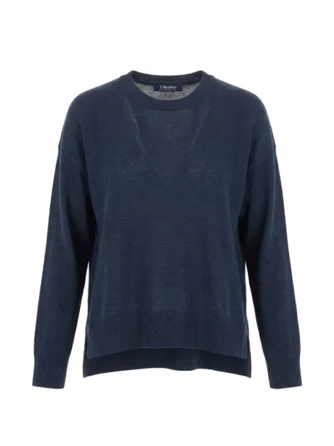 'S Max Mara fine-knit stepped-hem sweater Blue 2619361093600