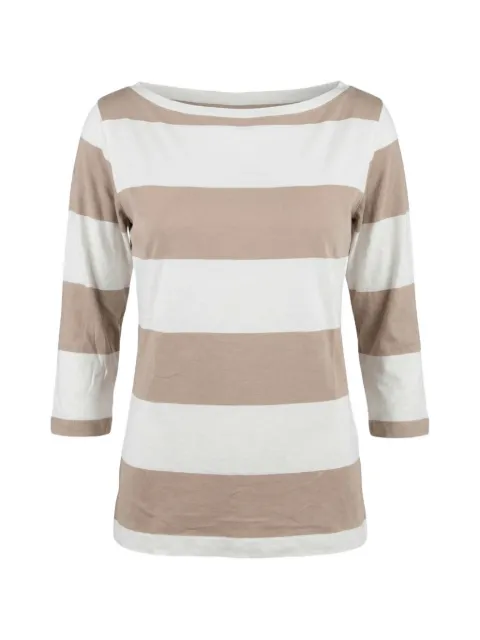 Majestic Filatures striped boat-neck T-shirt Neutrals E26M609FT1156