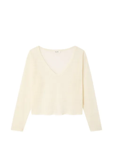 American Vintage V-neck sweater White EPA18B