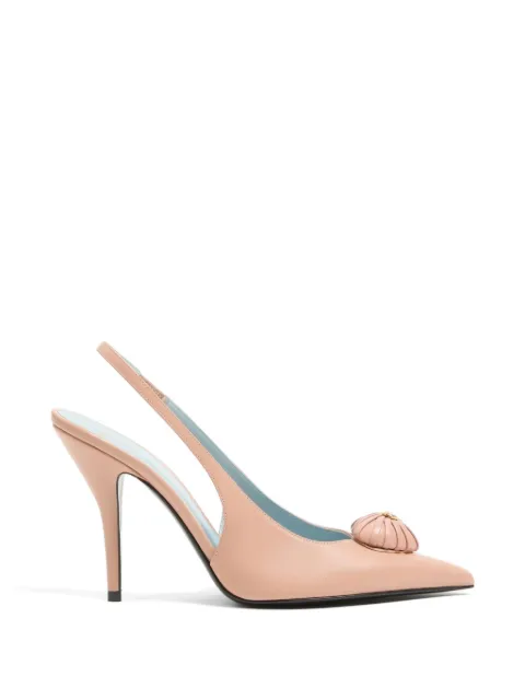 Valentino Garavani Coeur Royal slingback pumps in kidskin 100mm Pink WS0PR9DMD