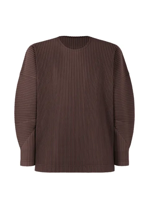 Homme Plissé Issey Miyake pleated long-sleeve T-shirt Brown HP66JK013