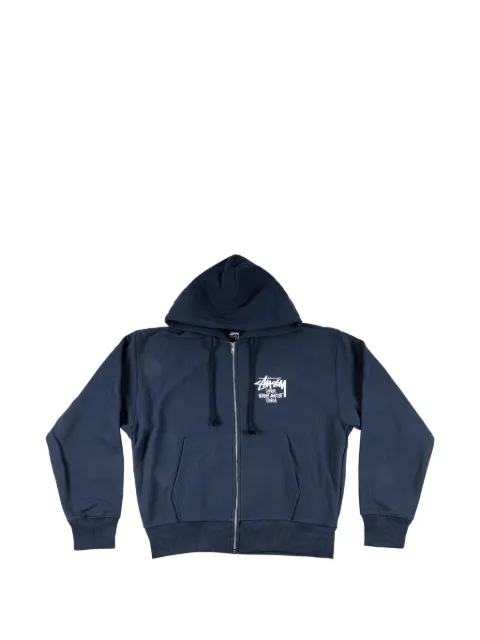 Stüssy Ginza logo-print hoodie Blue STUS430