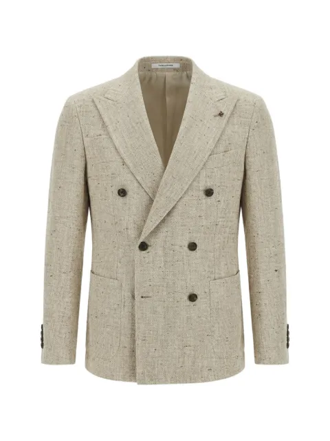 Tagliatore Revival double-breasted slub-texture jacket Neutrals GPL20KPEA50088U