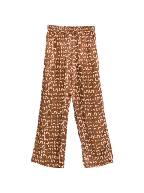 Lee Mathews logo-pattern trousers Brown M2504PA108