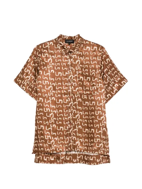Lee Mathews logo-print short-sleeve shirt Brown M2504TO107