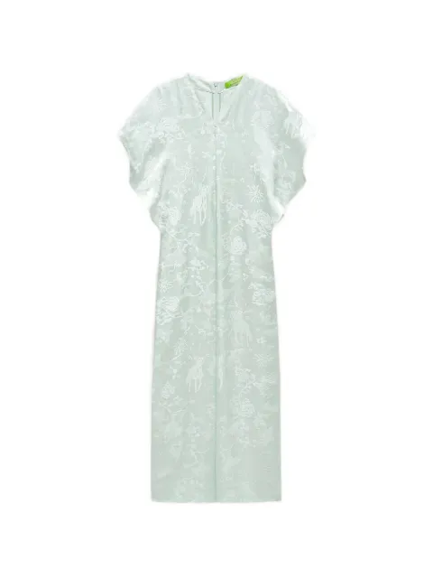 Shanghai Tang Tang jacquard silk midi dress Green Z2WRD463LK