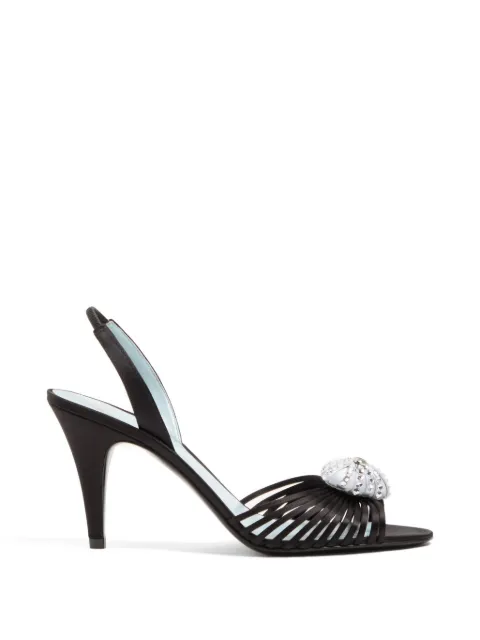 Valentino Garavani Coeur Royal sandal in satin 85mm Black WS0LU8YIP