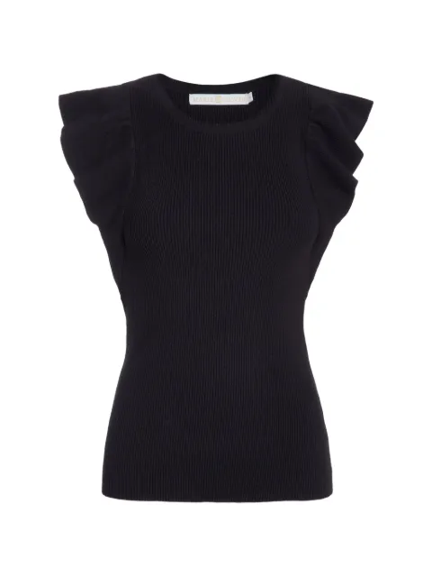 Marie Oliver Rory ruffle-trim ribbed top Black PK016C21