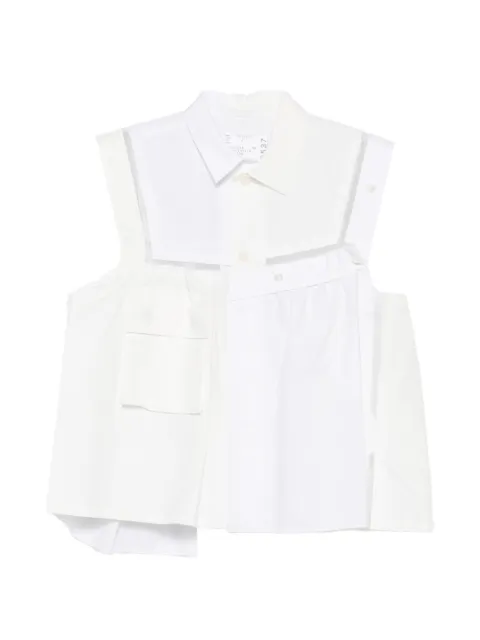 sacai deconstructed asymmetric top White 2608537