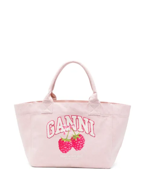 GANNI small Easy logo-print shoulder bag Pink B2110087