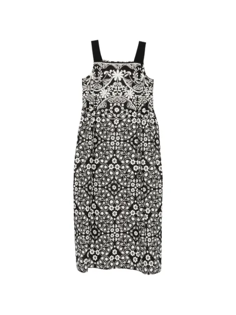 Weekend Max Mara floral-print sleeveless midi dress Black 2615221023600