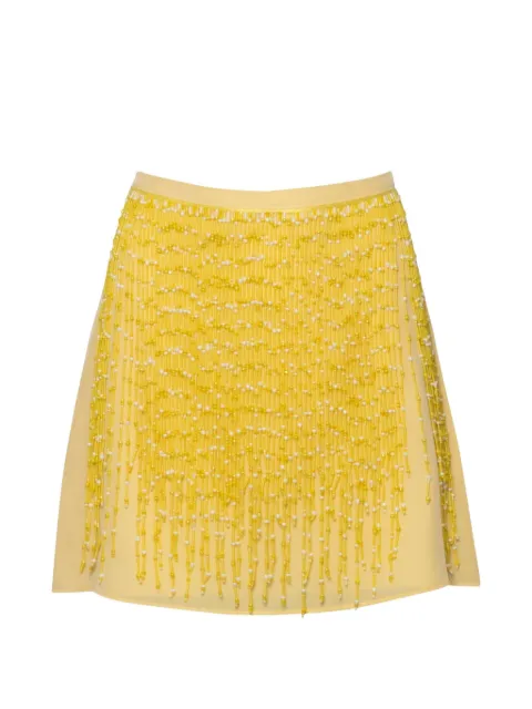 Baobab Carlota beaded fringe-detail skirt Yellow 6010336
